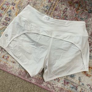 white lululemon shorts